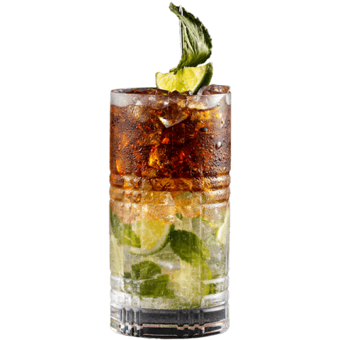 Black mojito cocktail made with Kraken Rum